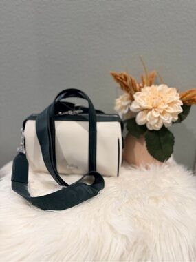 Lacoste Cream Duffle Bag with Dark Green Strap
